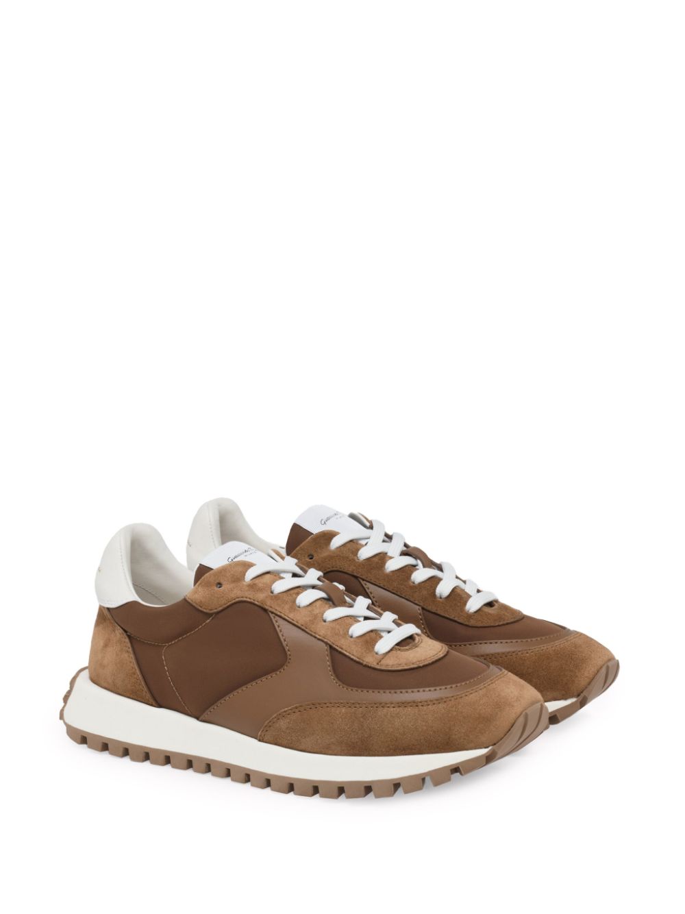 Shop Gianvito Rossi Gravel Panelled Sneakers In Braun
