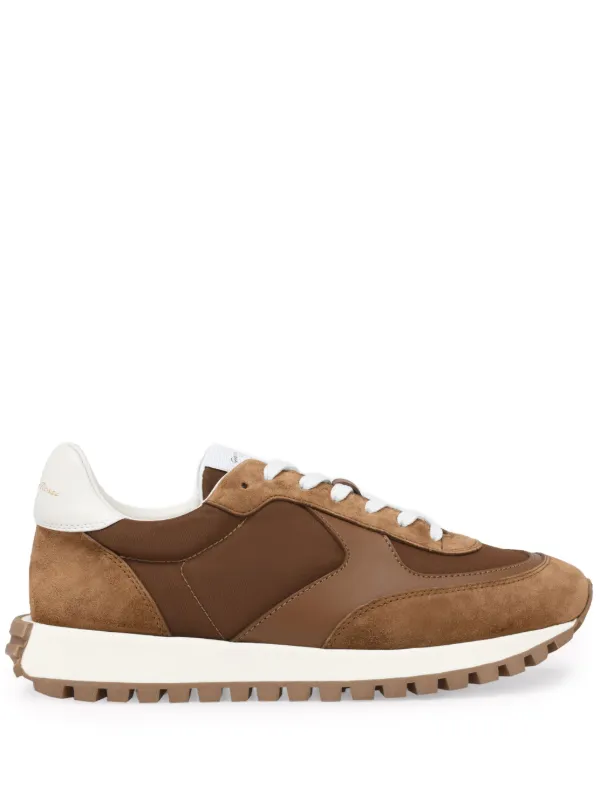 Gianvito Rossi Gravel Panelled Sneakers in Brown