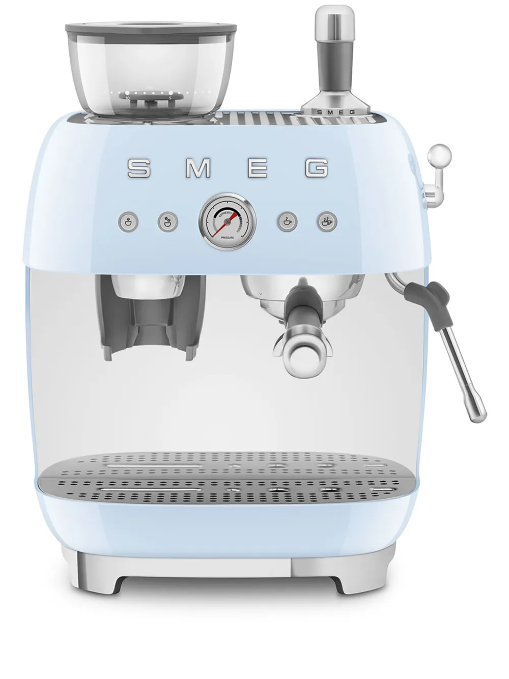 Smeg 50's Style Espresso Coffee Machine In Pastel Blue