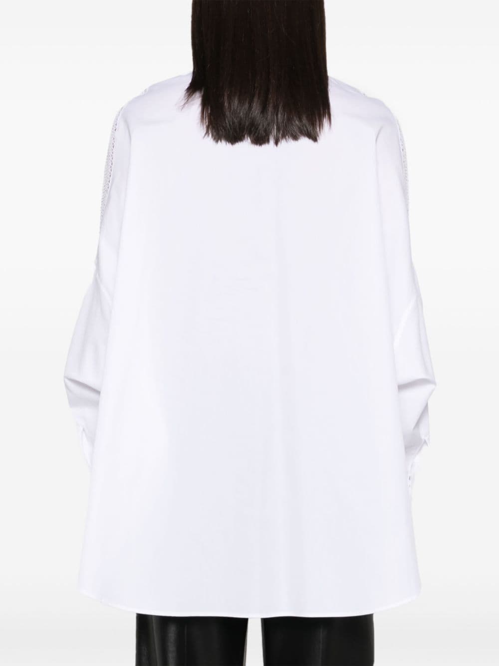 Shop Ermanno Scervino Lace-detailing Cotton Shirt In White