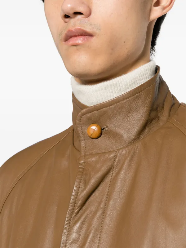 Valentino Garavani Pre-Owned 1980s スタンドカラー レザーコート  