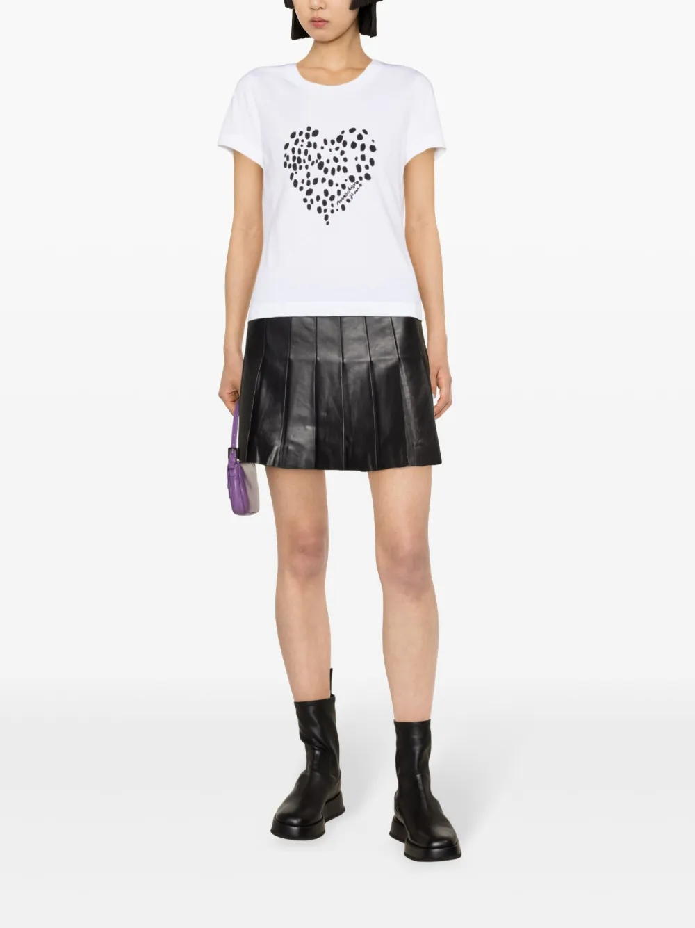 MOSCHINO JEANS Katoenen T-shirt met hartprint - Wit