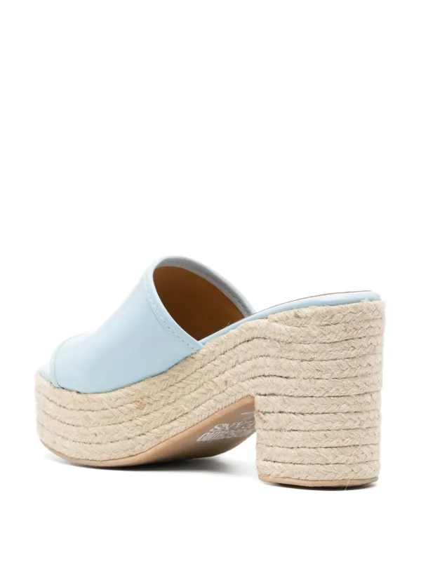 MOSCHINO JEANS 105mm raffia-sole Sandals Blue FARFETCH IN