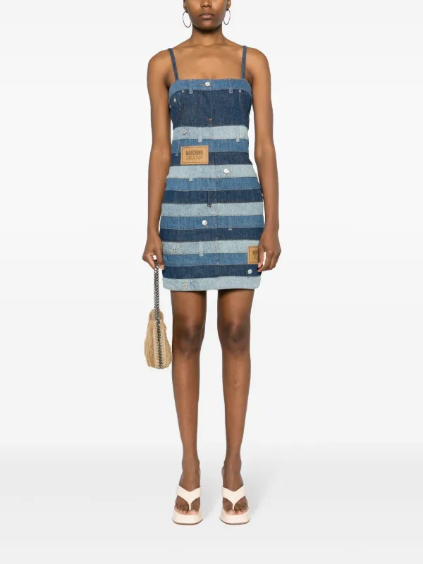 MOSCHINO JEANS patchwork-design Denim Minidress | Blue