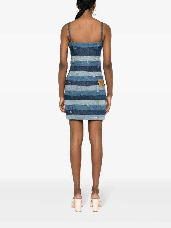 MOSCHINO JEANS patchwork-design Denim Minidress | Blue