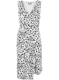 MOSCHINO JEANS polka dot-print gathered dress - White