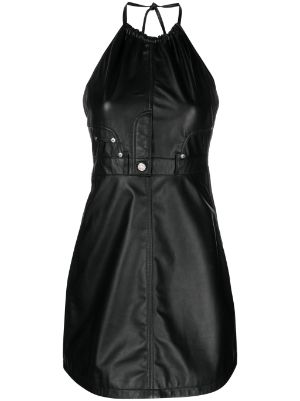 Moschino black leather outlet dress