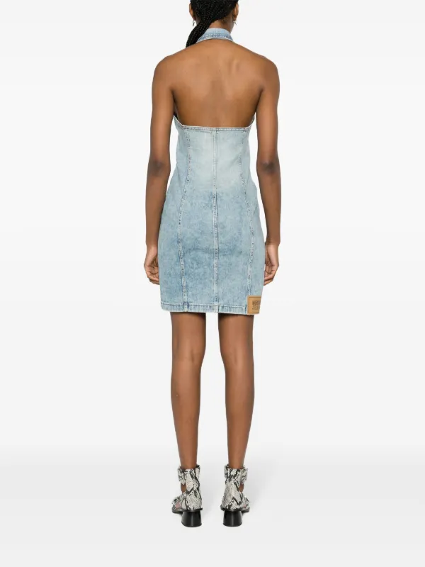 MOSCHINO JEANS heart-panels Denim Minidress | Blue | FARFETCH GE