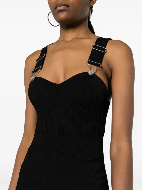 【関税&送料込】Moschino Jeans Knit Dress MOSCHINO JEANS Flared Knitted Midi Dress | Black | FARFETCH