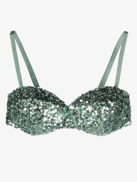Moschino sequined sweetheart-neck bra