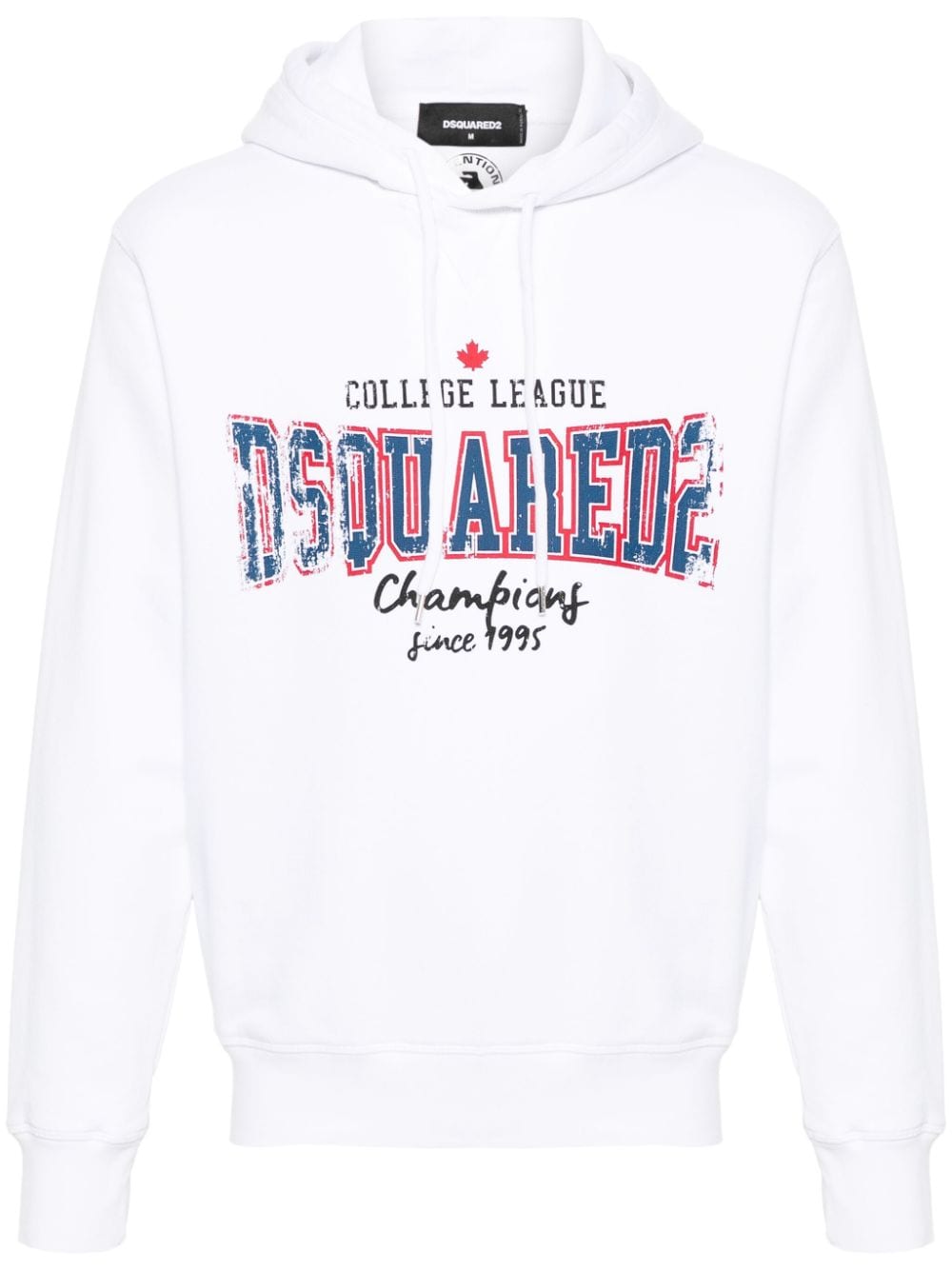 Dsquared2 College League Cotton Hoodie In White