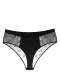 Marine Serre Moonogram-flocked mesh briefs - Black