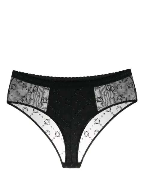 Marine Serre Moonogram-flocked mesh briefs