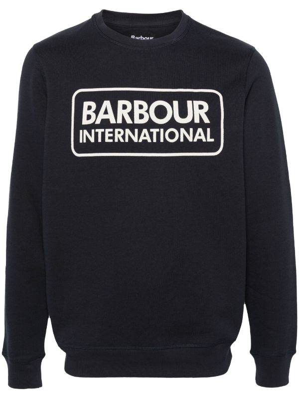 Barbour International logo print Cotton Sweatshirt Blue FARFETCH AZ