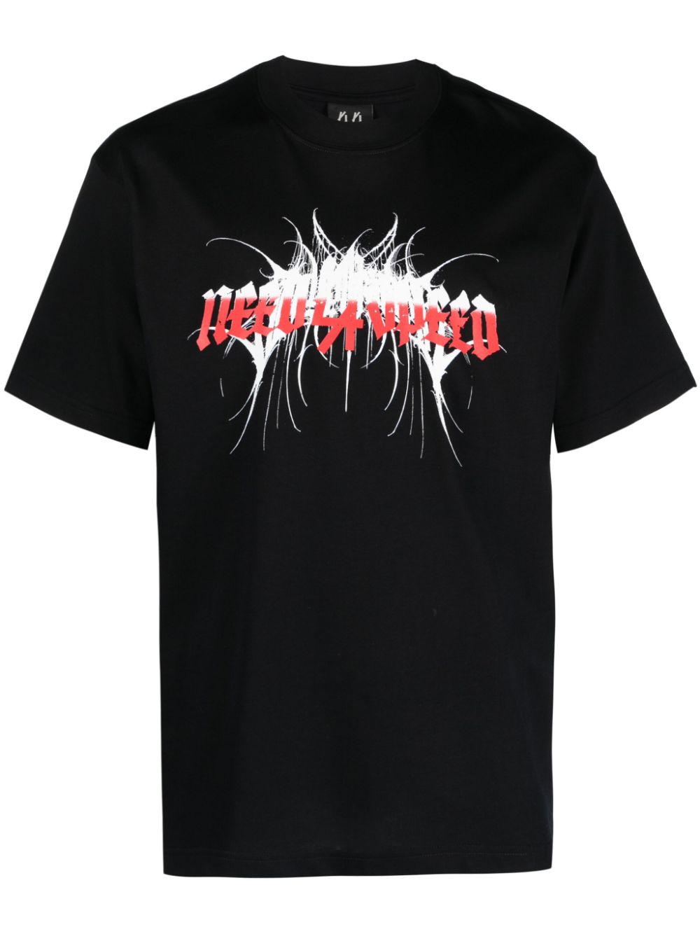 Shop 44 Label Group Speed Denom-print Cotton T-shirt In Black