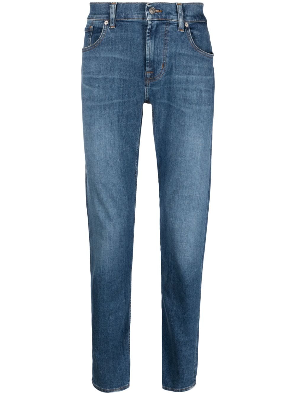 7 For All Mankind Slim-leg Cotton Jeans In Blue