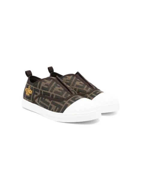 Fendi Kids tejidos slip-on con monograma