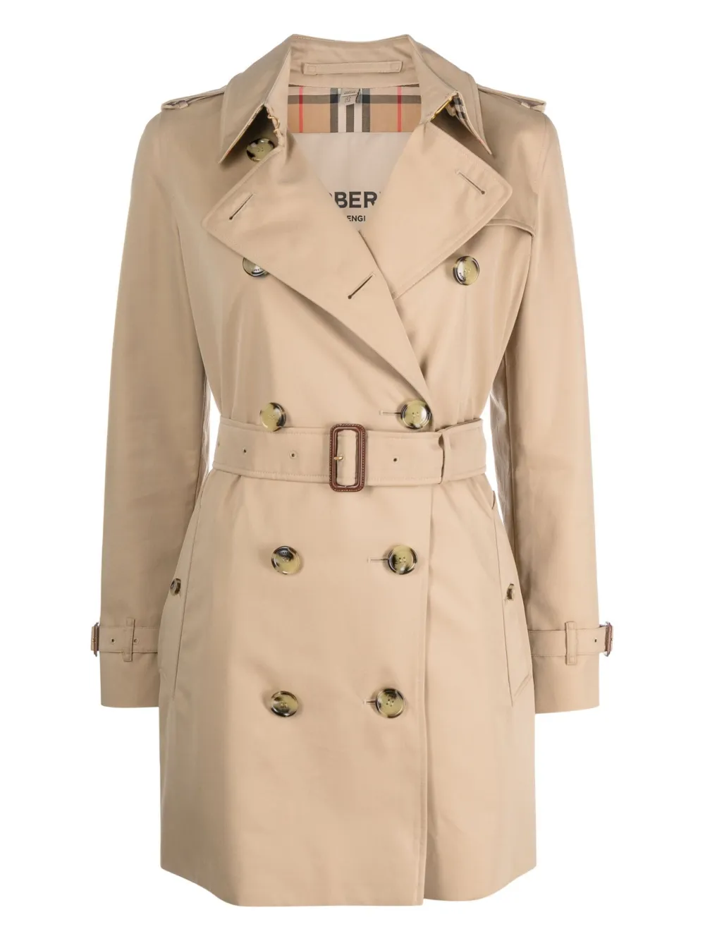 Burberry Kensington Heritage korte trenchcoat Bruin