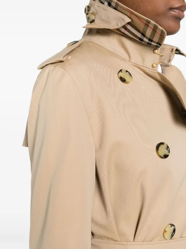Burberry Short Kensington Heritage Cotton Trench Coat