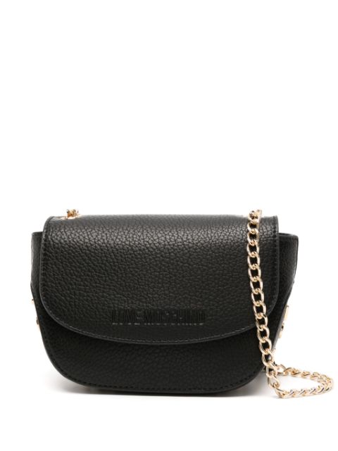 Love Moschino logo-lettering grained crossbody bag Women