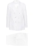 Brunello Cucinelli double-breasted linen suit - White