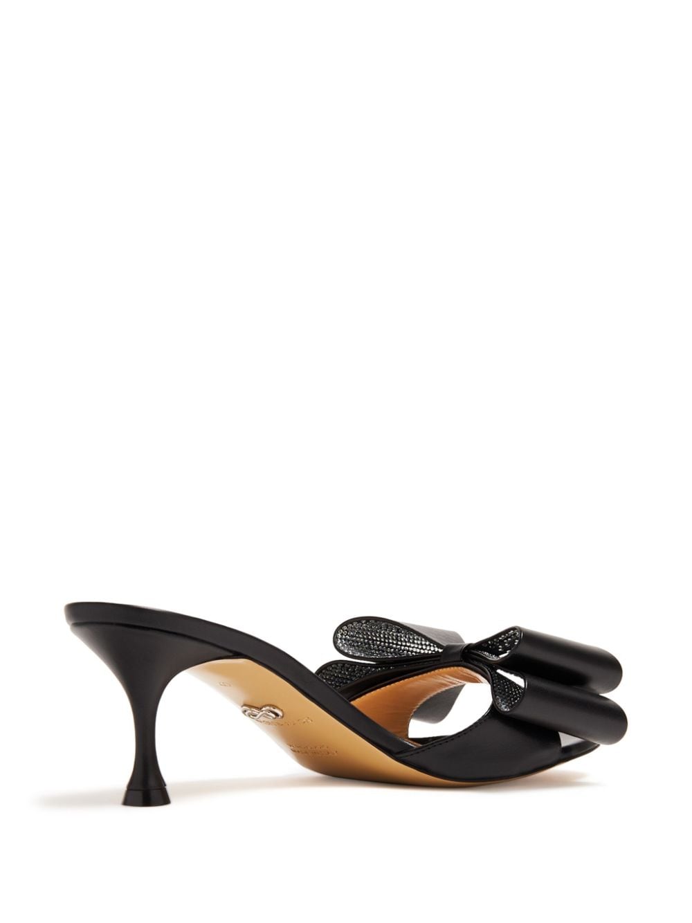Shop Mach & Mach Bow-embellished Leather Mules In Black