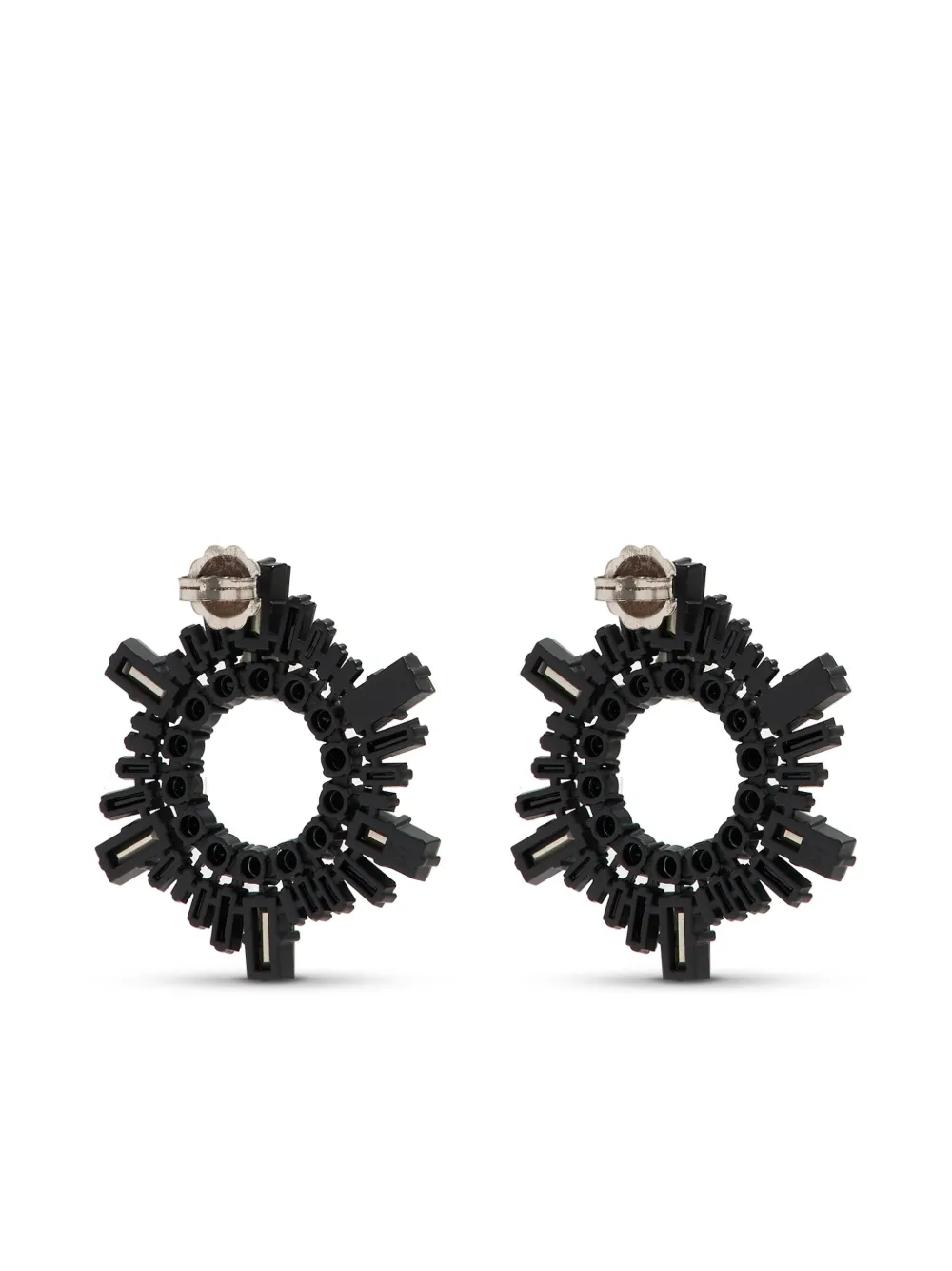 Shop Amina Muaddi Begum Crystal-embellished Earrings In Black