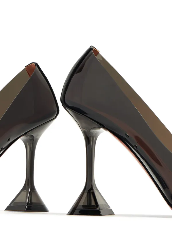 Amina Muaddi Ami Glass 95mm sculpted-heel Pumps | Black Amina Muaddi Ami Glass 95mm sculpted-heel Pumps | Black