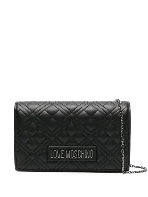 Love Moschino logo-lettering quilted crossbody bag WOMEN