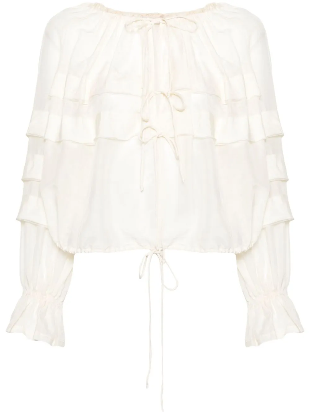 Ulla Johnson Cora Ruffled Blouse In Neutrals