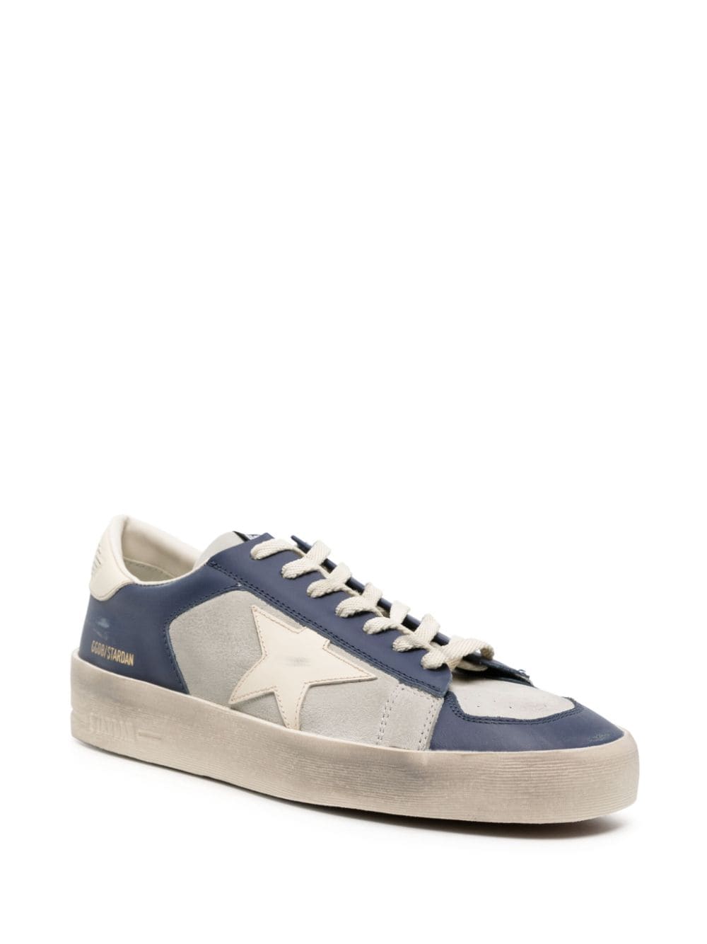 Shop Golden Goose Stardan Leather Sneakers In White