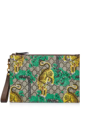 Gucci Pre Owned 2016 2022 GG Supreme Bengal Clutch Farfetch