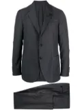 Lardini checked peak-lapels single-breasted suit - Grey