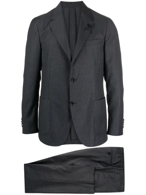 Lardini checked peak-lapels single-breasted suit
