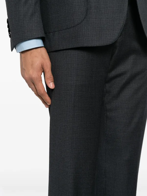 Lardini チェック ピークドラペル シングルスーツ | グレー | FARFETCH JP