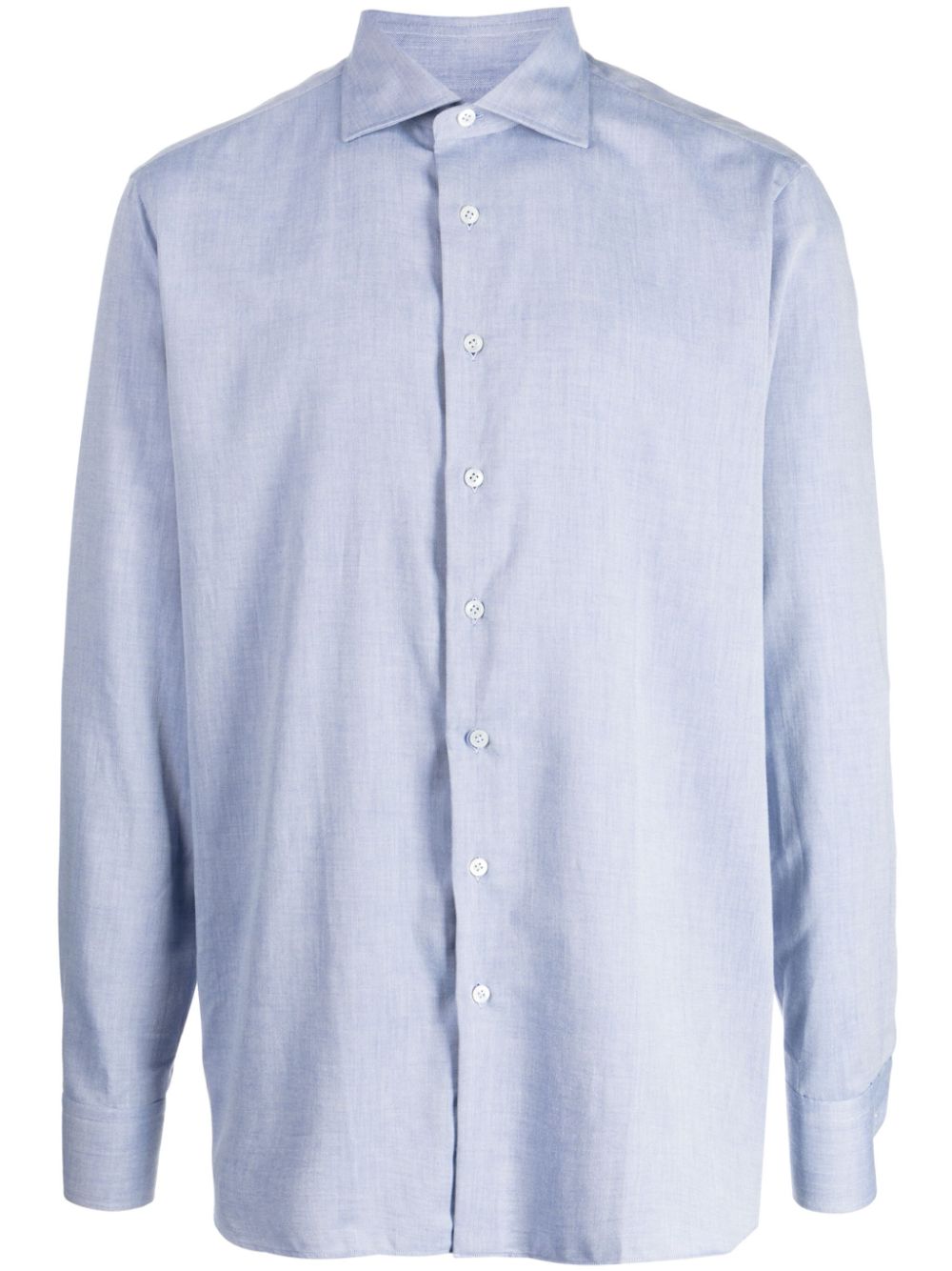 Lardini spread-collar twill shirt - Blau