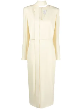 ROLAND MOURET クレープ ミディドレス Roland Mouret クレープミディ ドレス | イエロー | FARFETCH JP