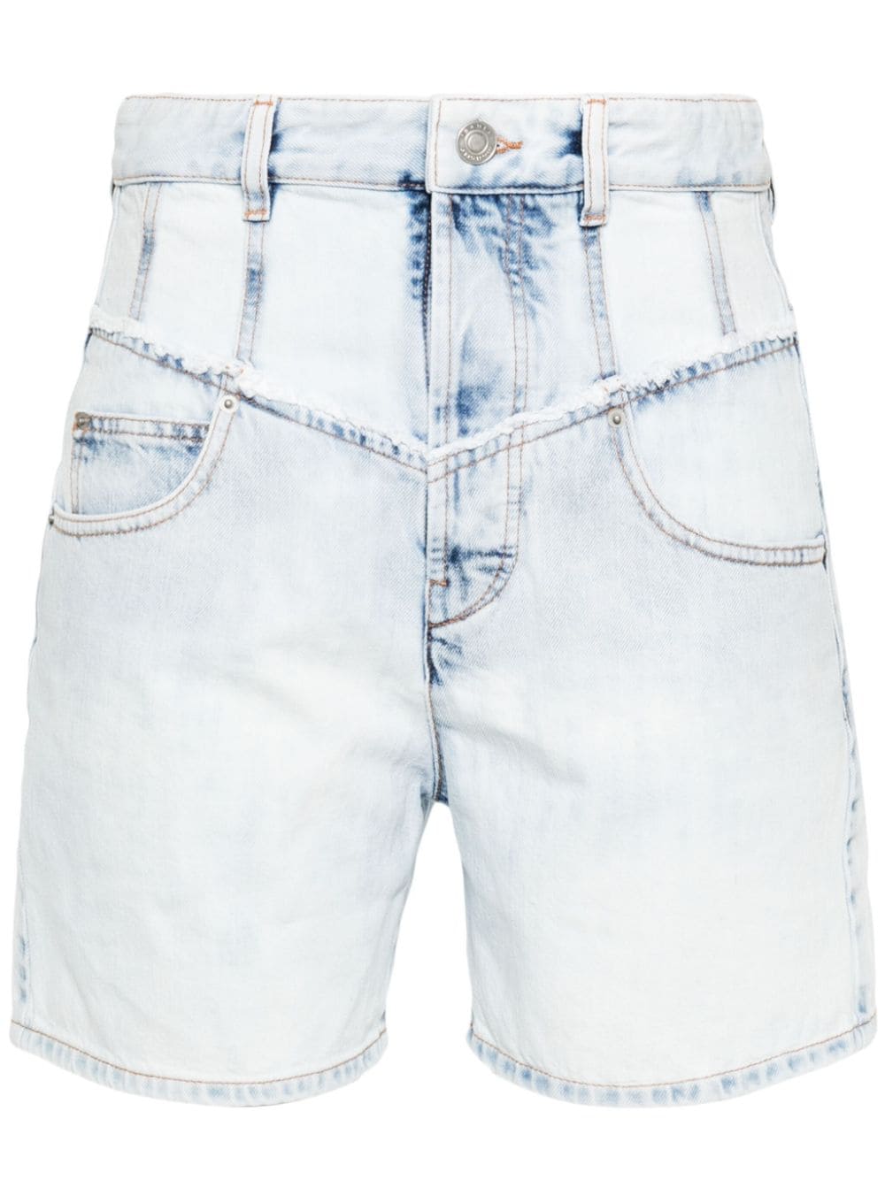 Shop Isabel Marant Oreta Denim Shorts In Blue