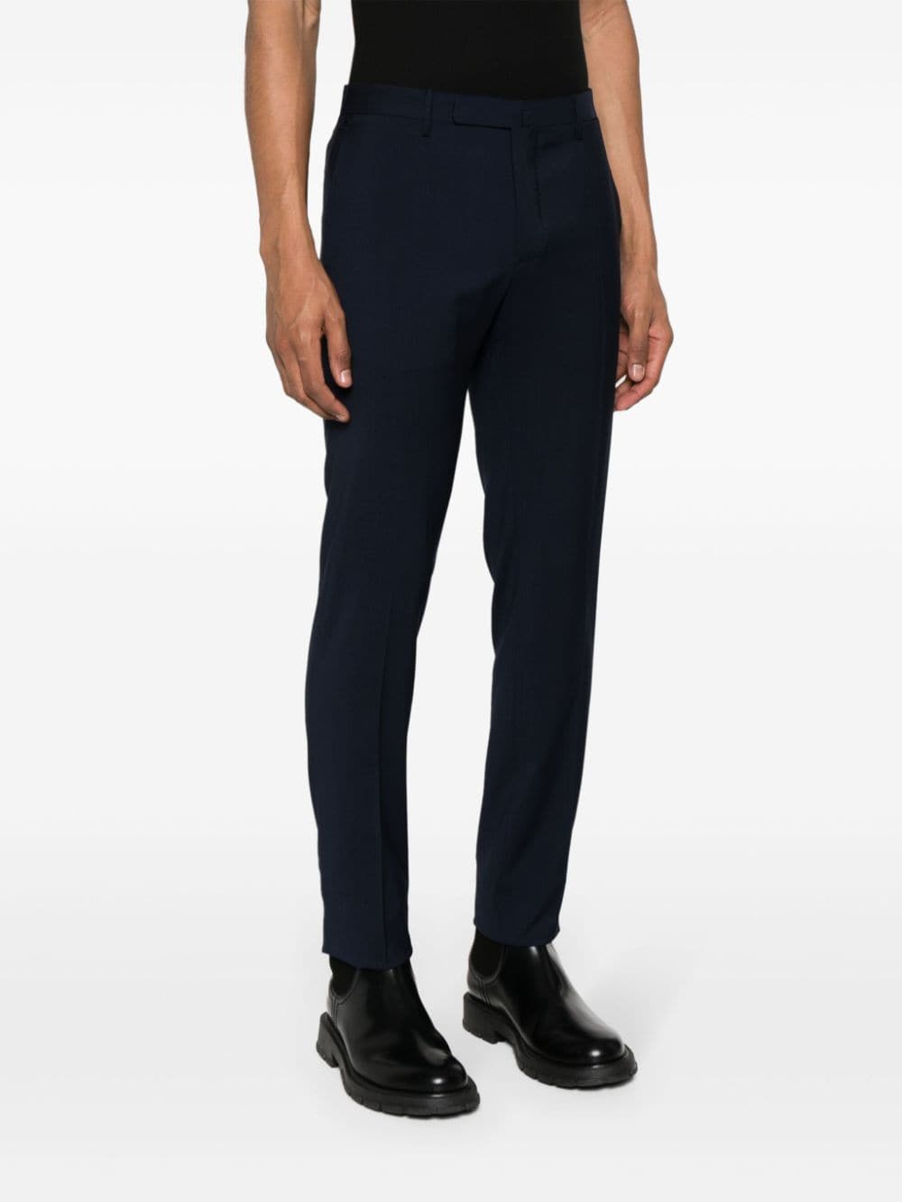 Shop Incotex Slim-fit Virgin Wool Trousers In Blue