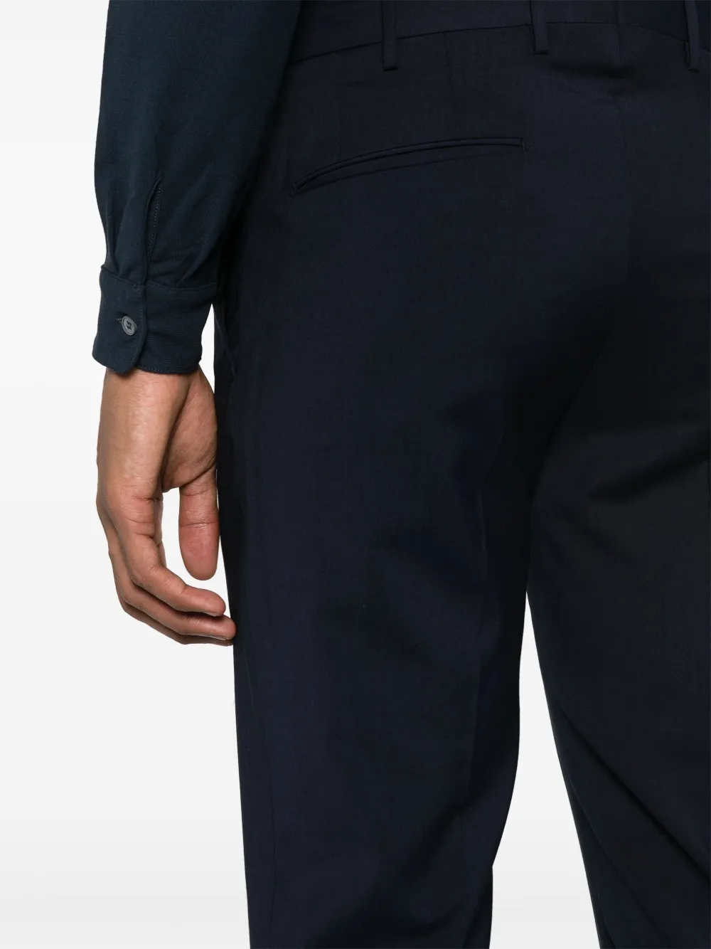 Shop Incotex Slim-fit Virgin Wool Trousers In Blue