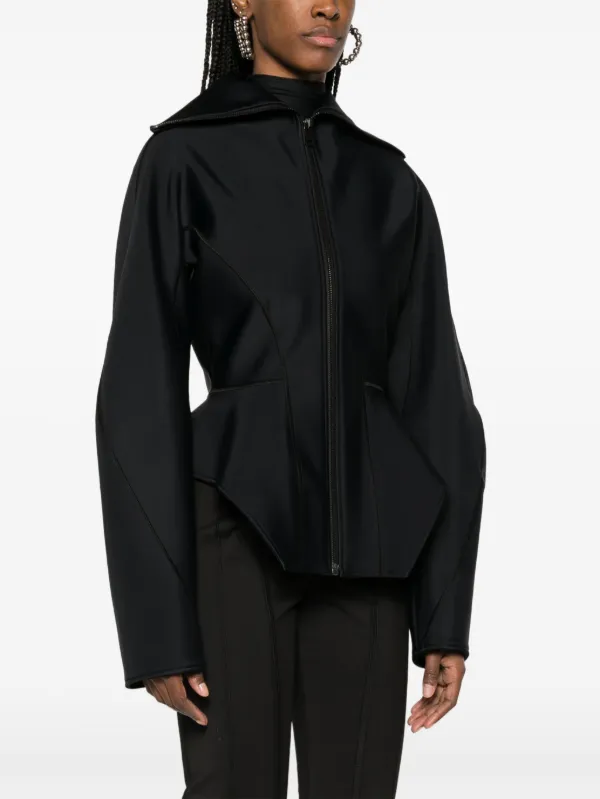 【関税込み】Mugler ブラック Corseted Scuba ジャケット Mugler Corseted Scuba Jacket | Black | FARFETCH UK