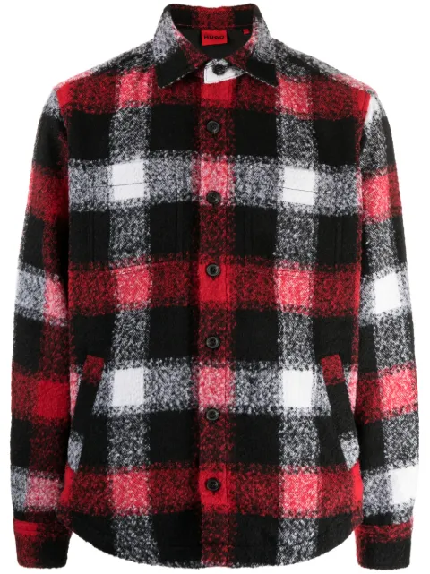 HUGO check-pattern buttoned jacket