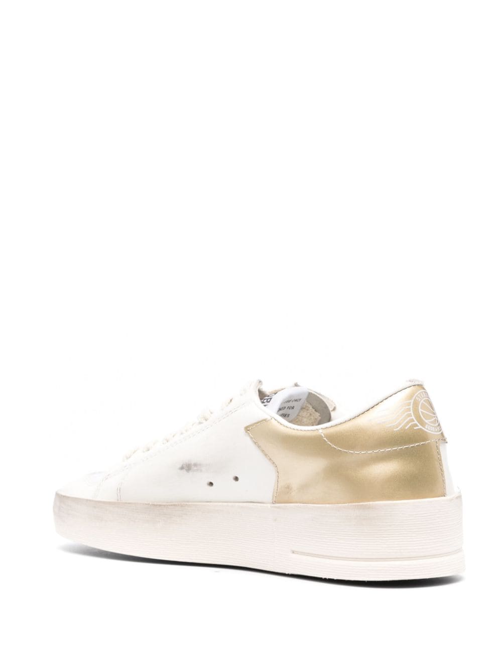 Shop Golden Goose Stardan Metallic-trim Sneakers In White