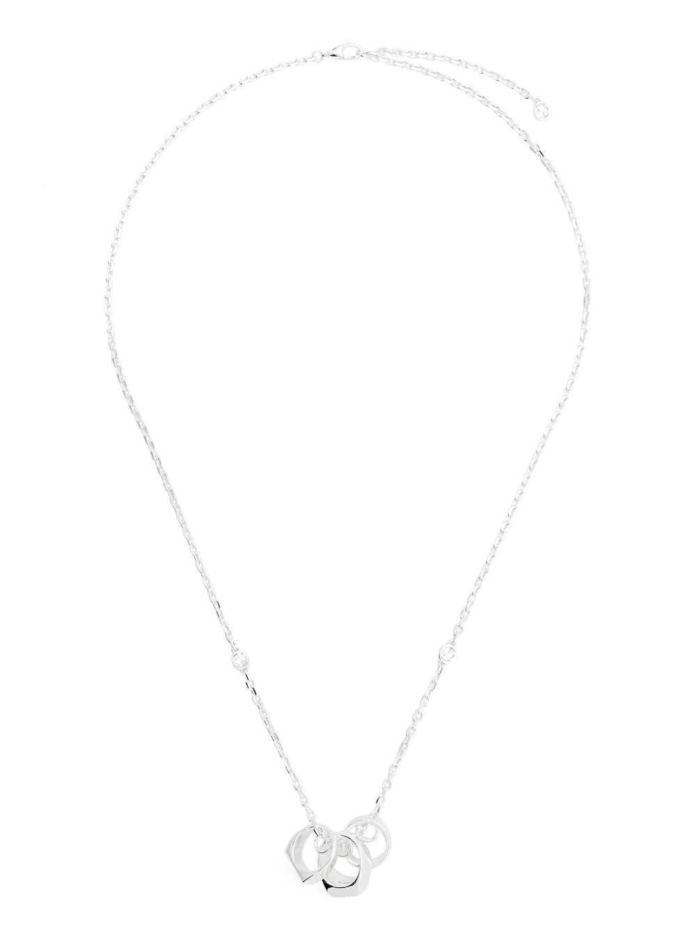 Shop Gucci Multi-band Pendant Necklace In 银色