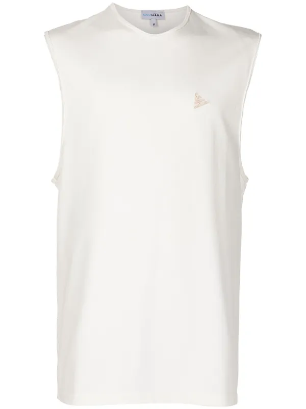 Amir Slama logo-plaque Cotton Tank Top White FARFETCH PH