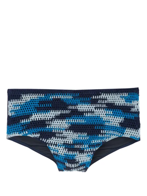 Short de bain en crochet à motif abstrait - Amir Slama - Modalova
