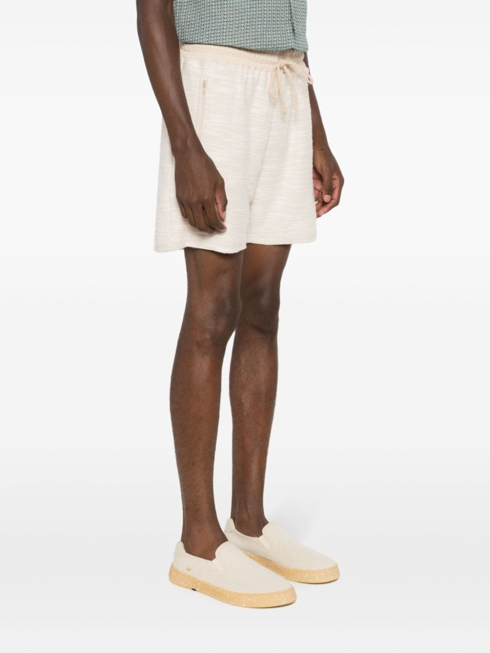 Shop Amir Slama X Mahaslama Elasticated-waistband Cotton Shorts In Neutrals
