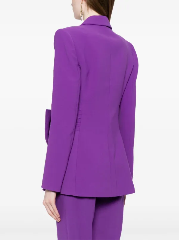 Zuhair Murad Gathered Belted Blazer Purple FARFETCH UK