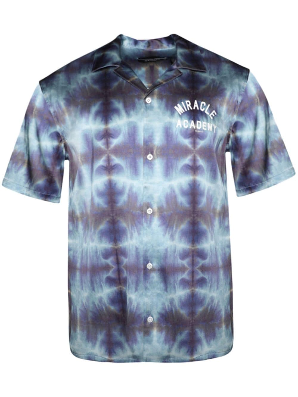 Shop Nahmias Tie-dye Satin Shirt In Blue