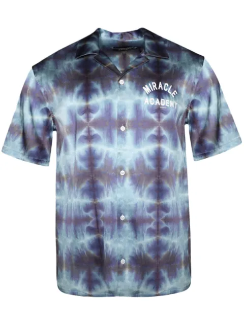 Nahmias camisa de satén con estampado tie-dye